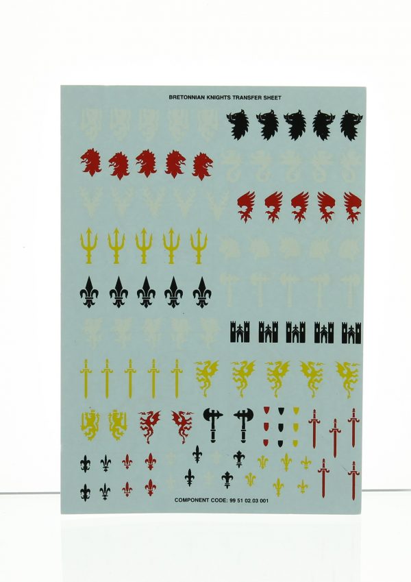 Warhammer Bretonnian Knights Transfer Sheet