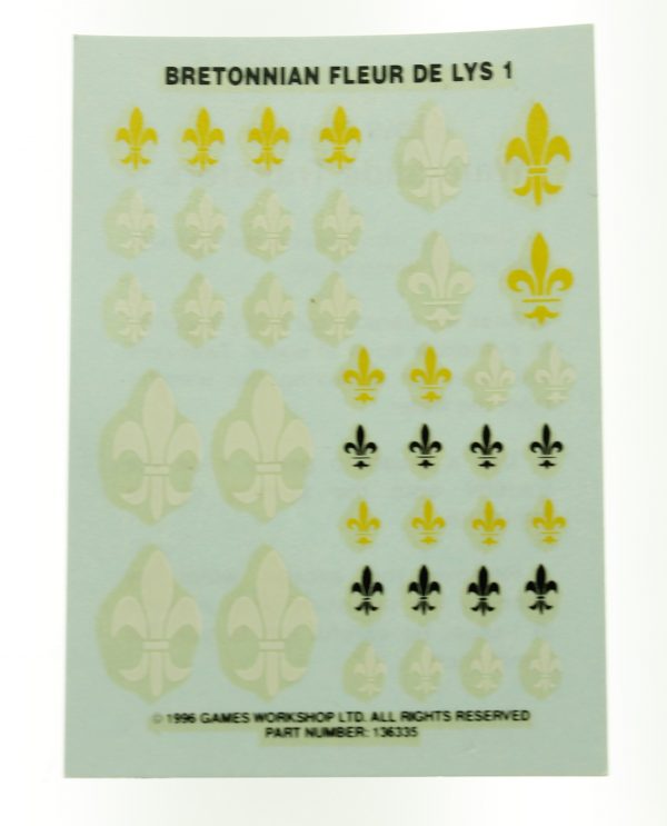 Warhammer Bretonnia Fleur de Lys Transfer Sheet