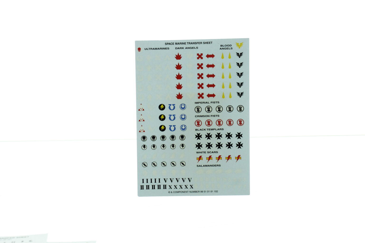 Warhammer 40.000 Space Marine Transfer Sheet | WHTREASURY